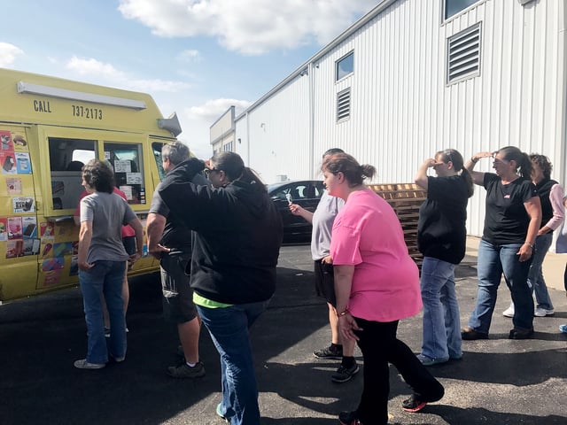 MCL employees enjoyed Thibby's Ice Cream for meeting their on time delivery goal for August.