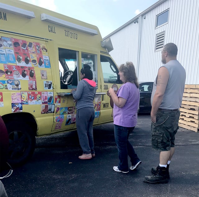 MCL employees enjoyed Thibby's Ice Cream for meeting their on time delivery goal for August.